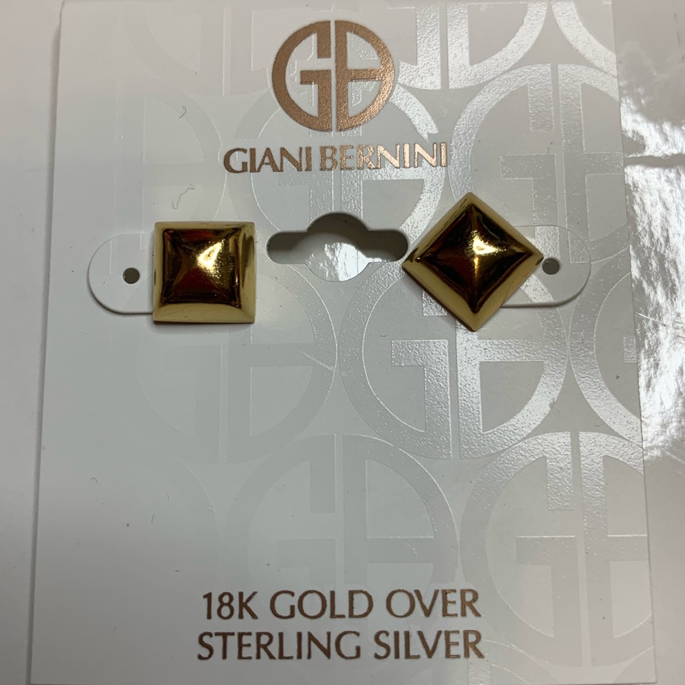 Giani Bernini 18K Gold over Sterling Silver Polished Square Stud Earrings USD$71